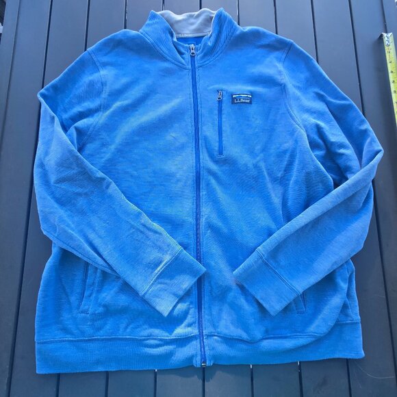 LL Bean Blue Zip Up Lightweight jacket size XL - Picture 1 of 7